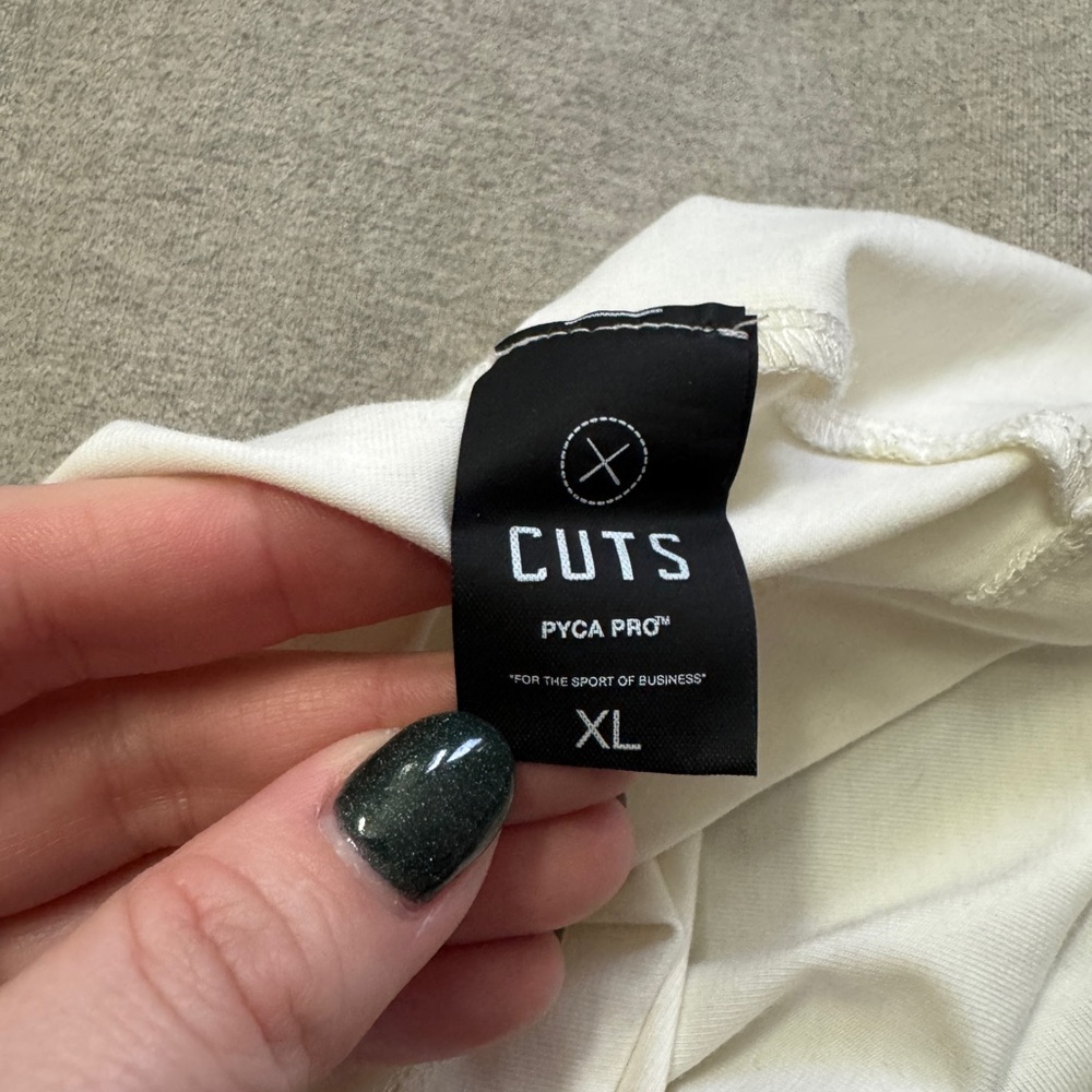 CUTS Men’s Premium White Hoodie - Picture 5 of 6